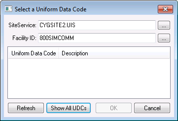 Select a Uniform Data Code